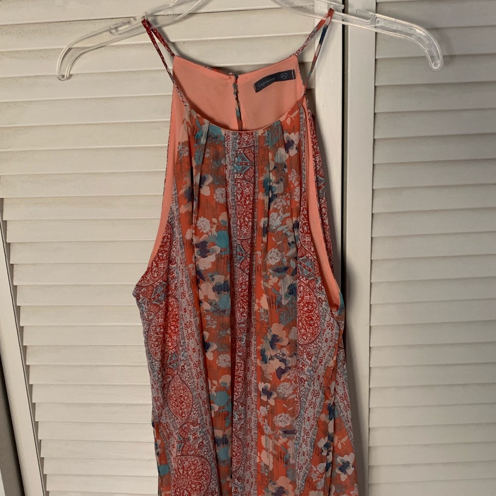 Soprano summer shift dress coral, pink, blue Sz M